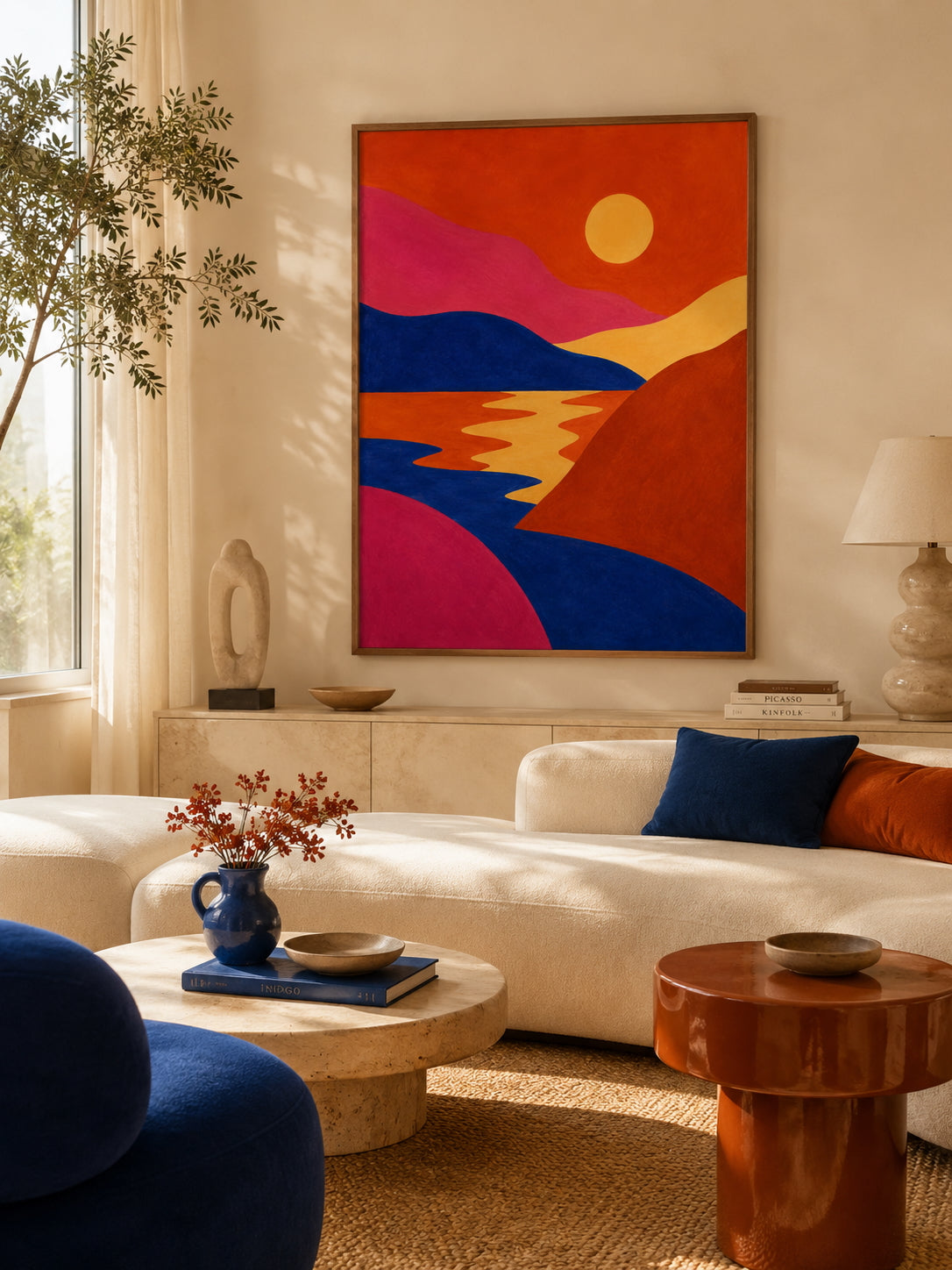 After the Sun Poster displayed in a modern contemporary living room