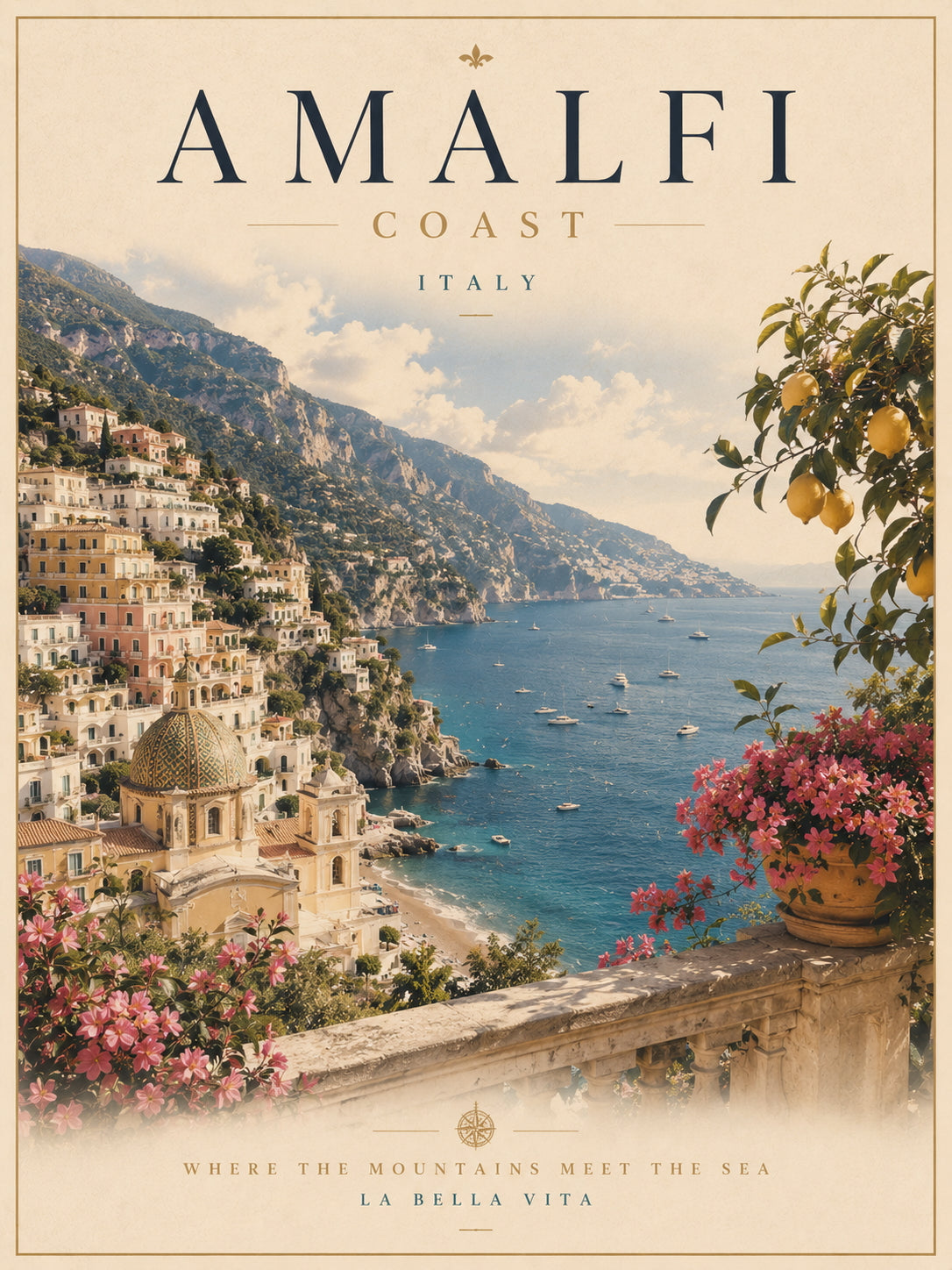 Amalfi Coast Travel Poster