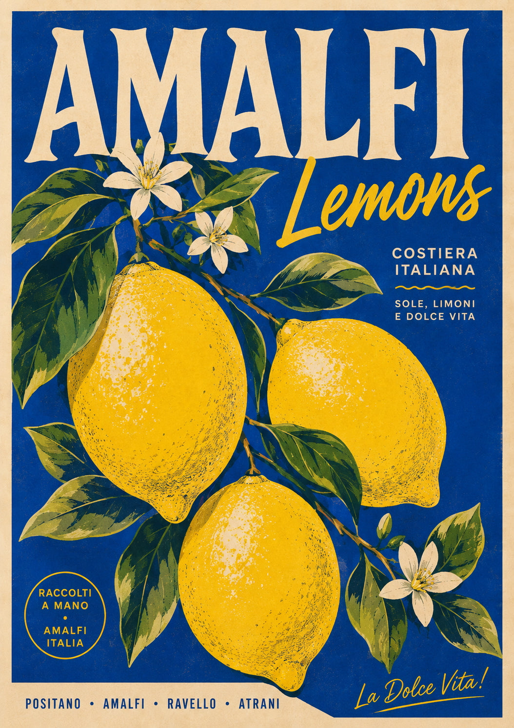 Amalfi Lemons Travel Poster
