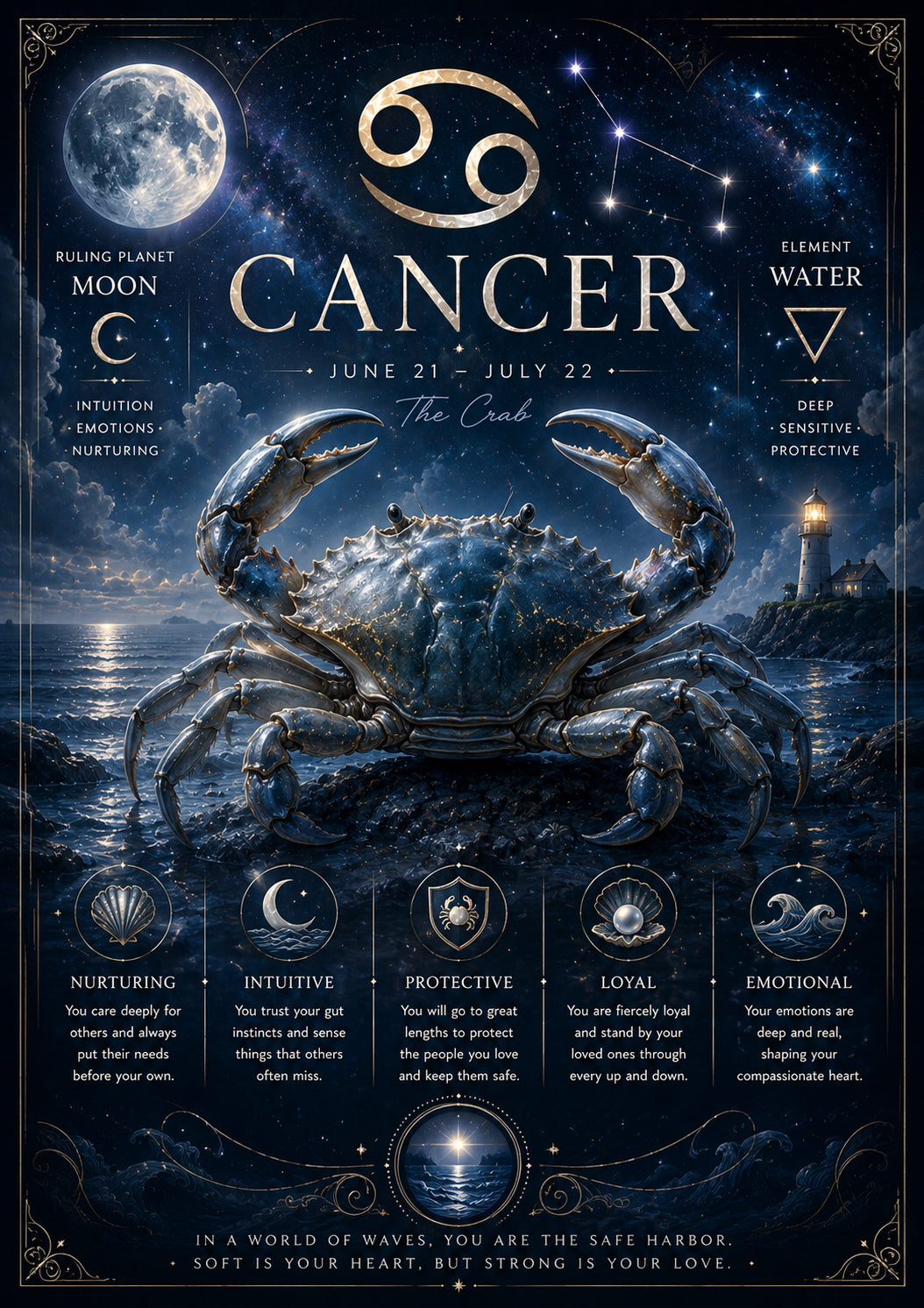 Cancer Zodiac Poster