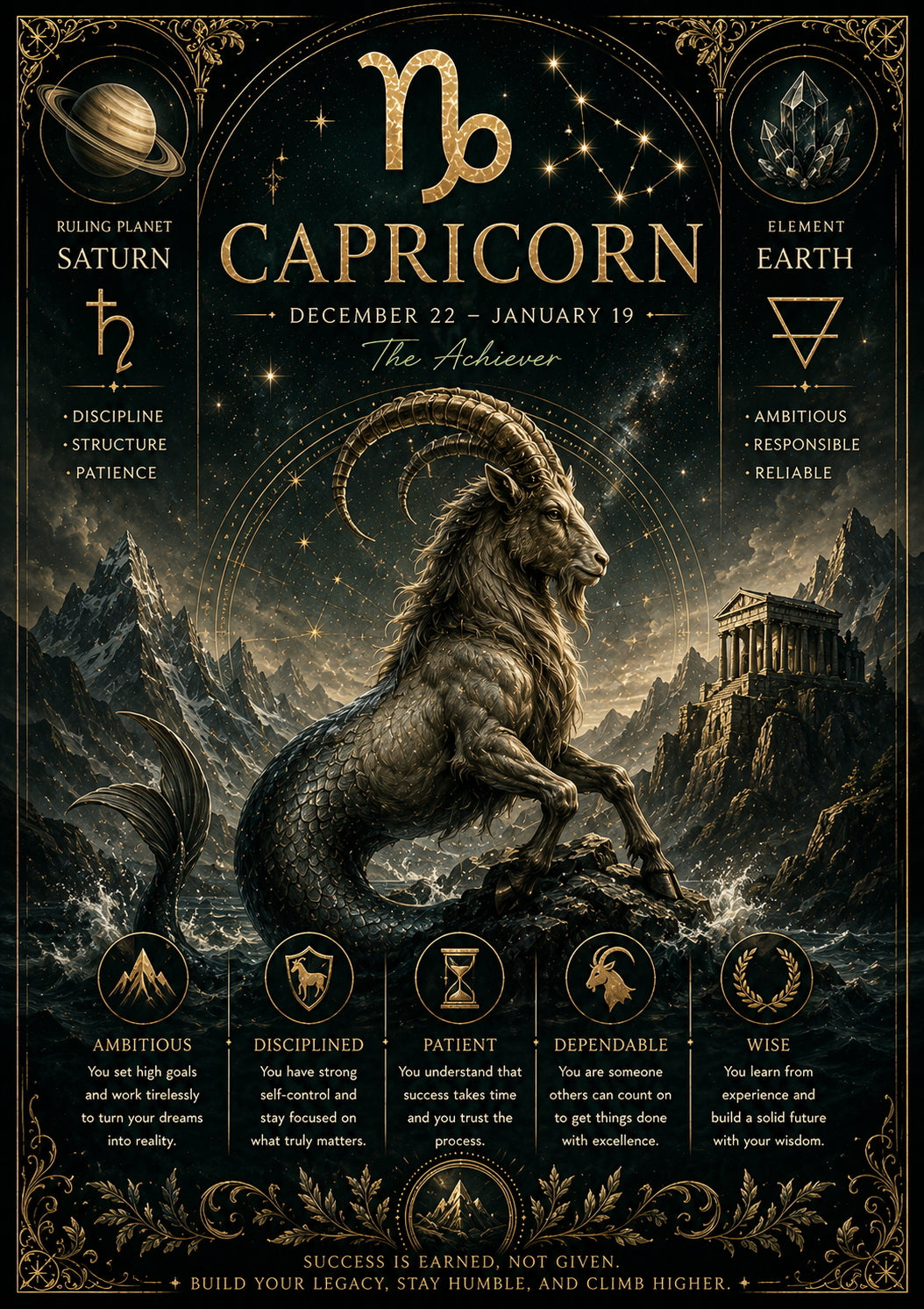 Capricorn Zodiac Poster
