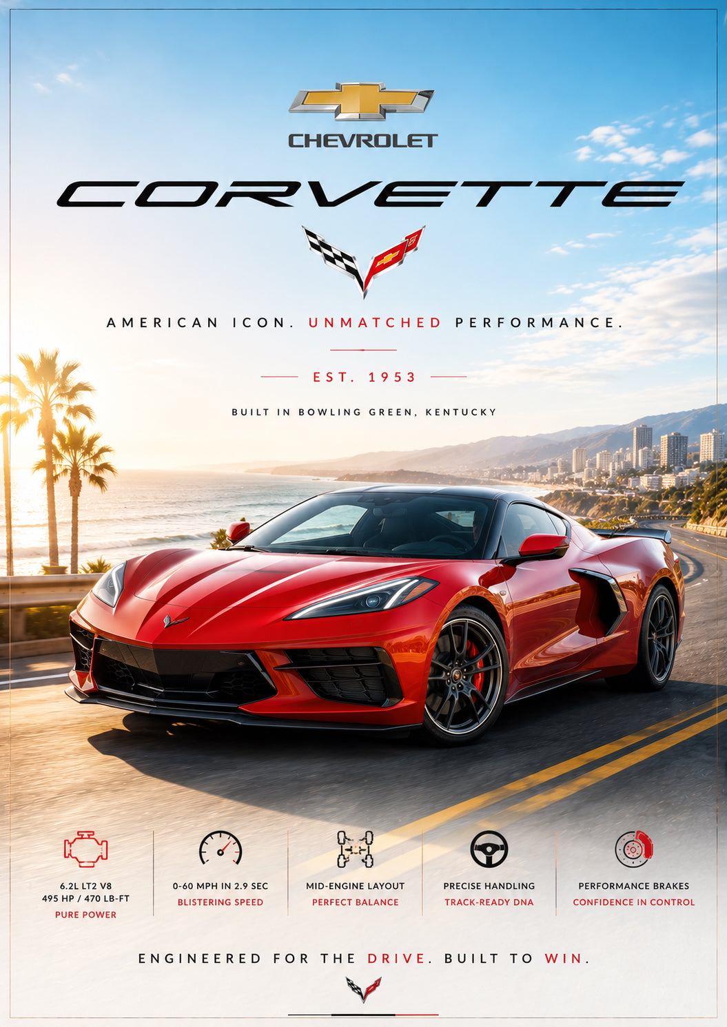 Chevrolet Corvette Car Poster