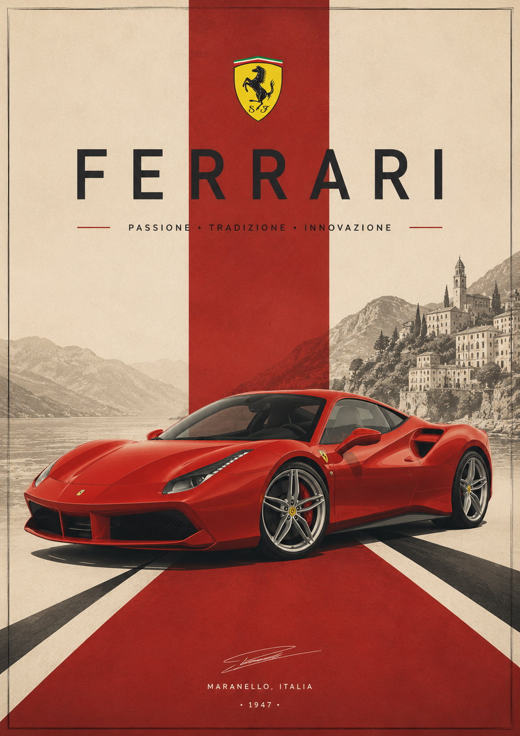 Ferrari Car Poster
