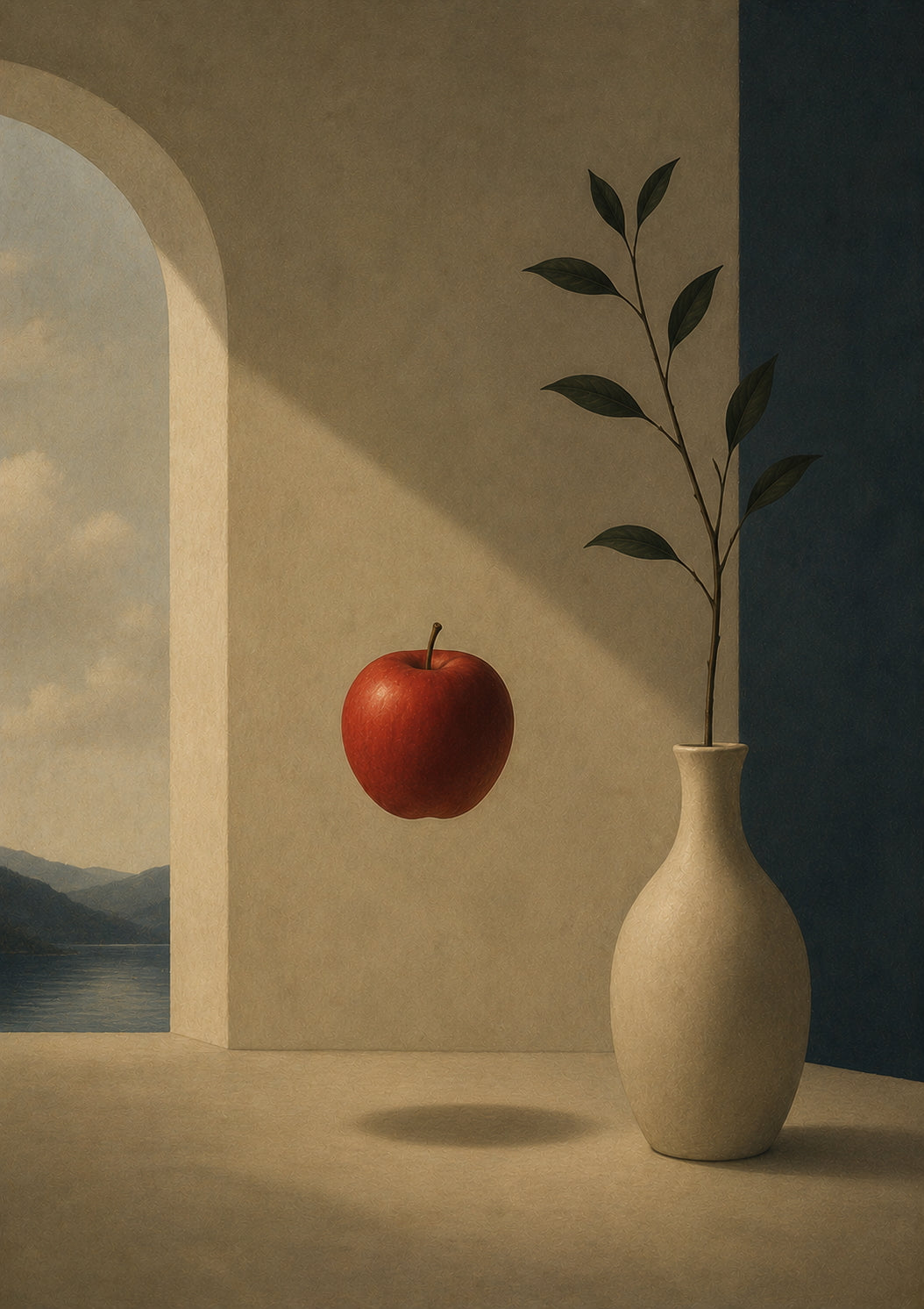 Floating Apple Poster