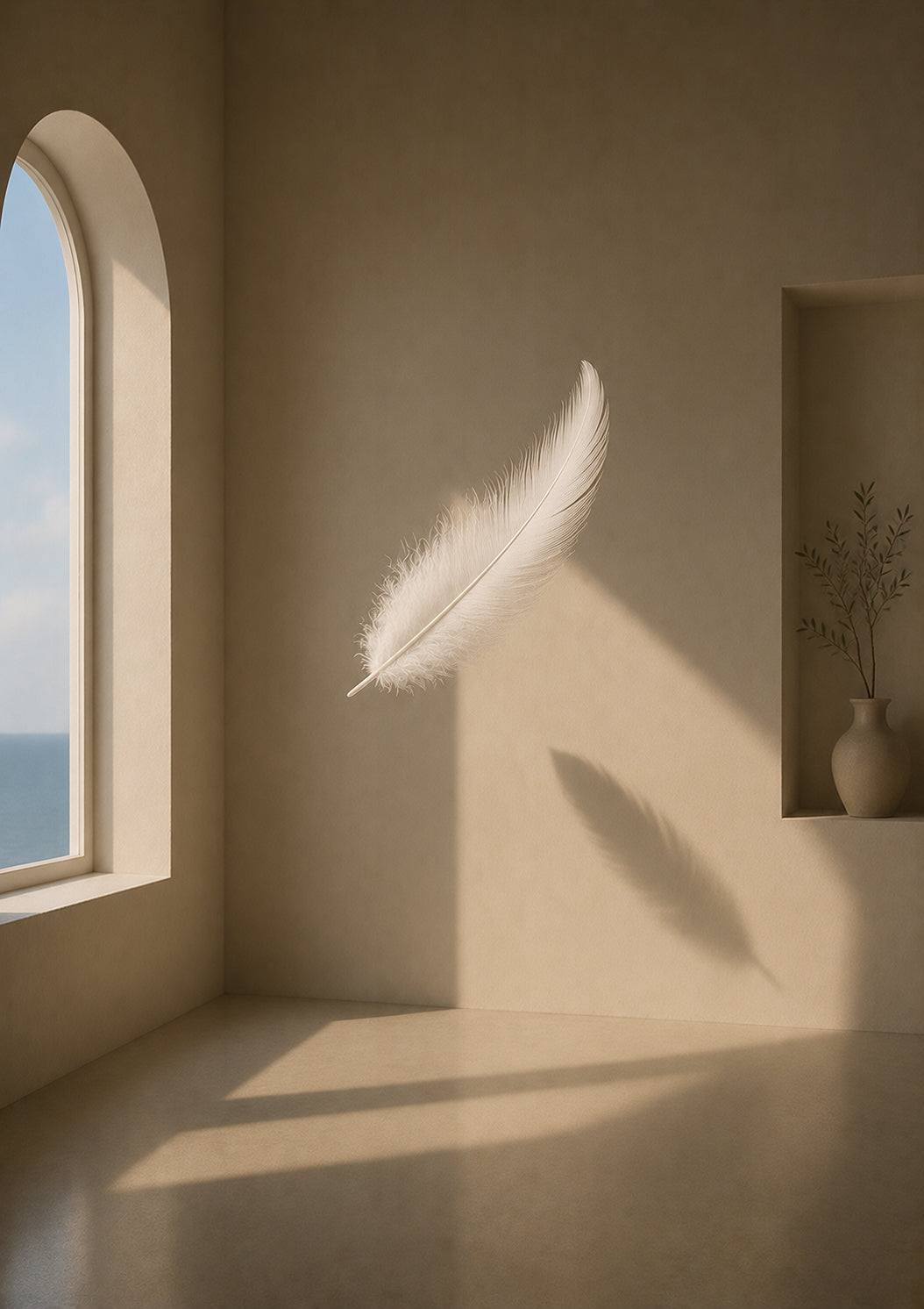 Floating Feather Poster