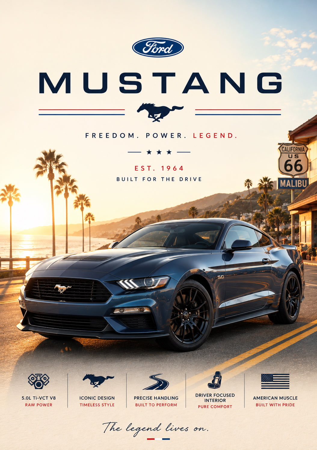Ford Mustang Car Poster
