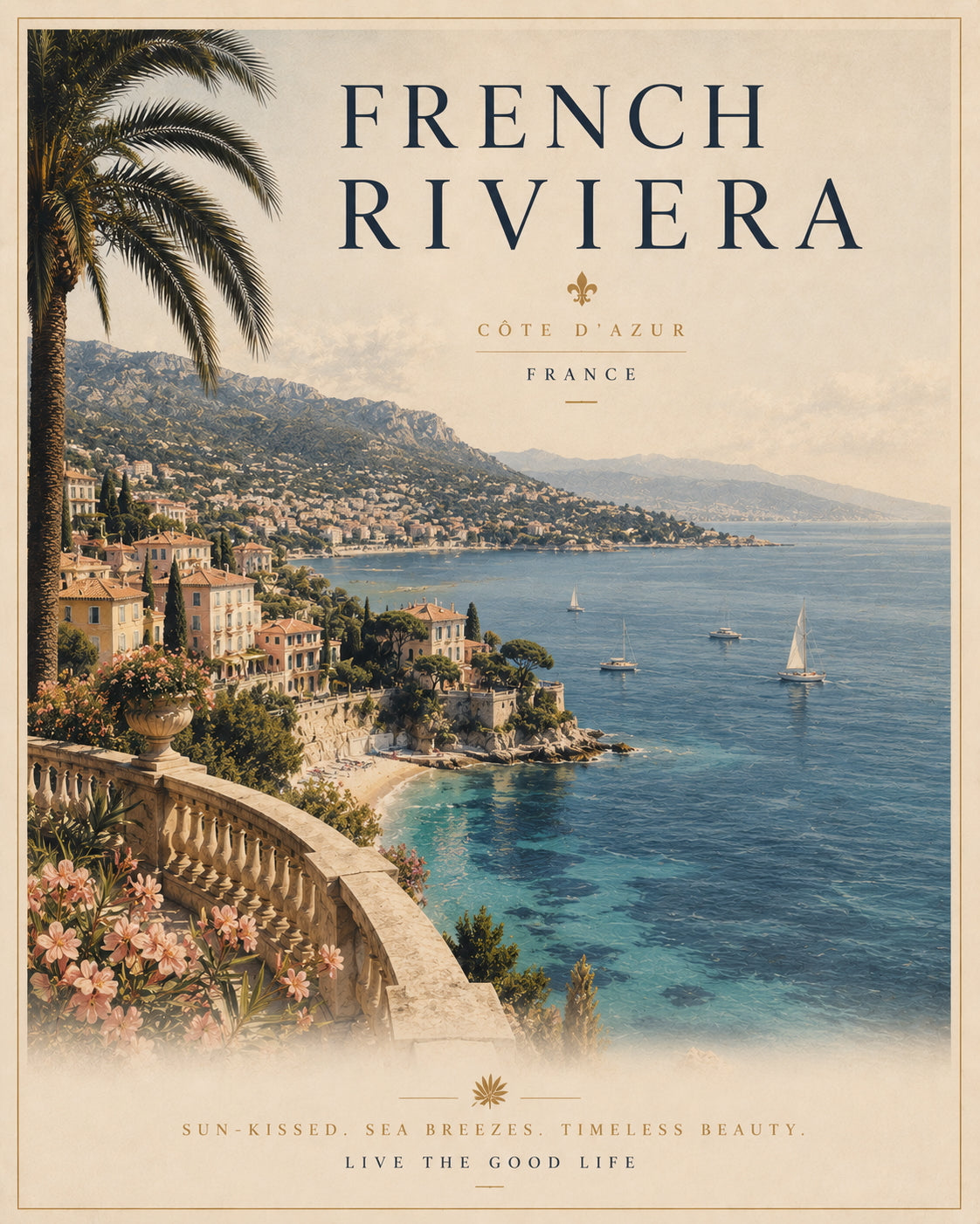 French Riviera Travel Poster