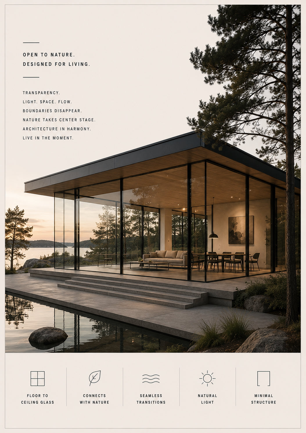 Glass House Architecture Poster