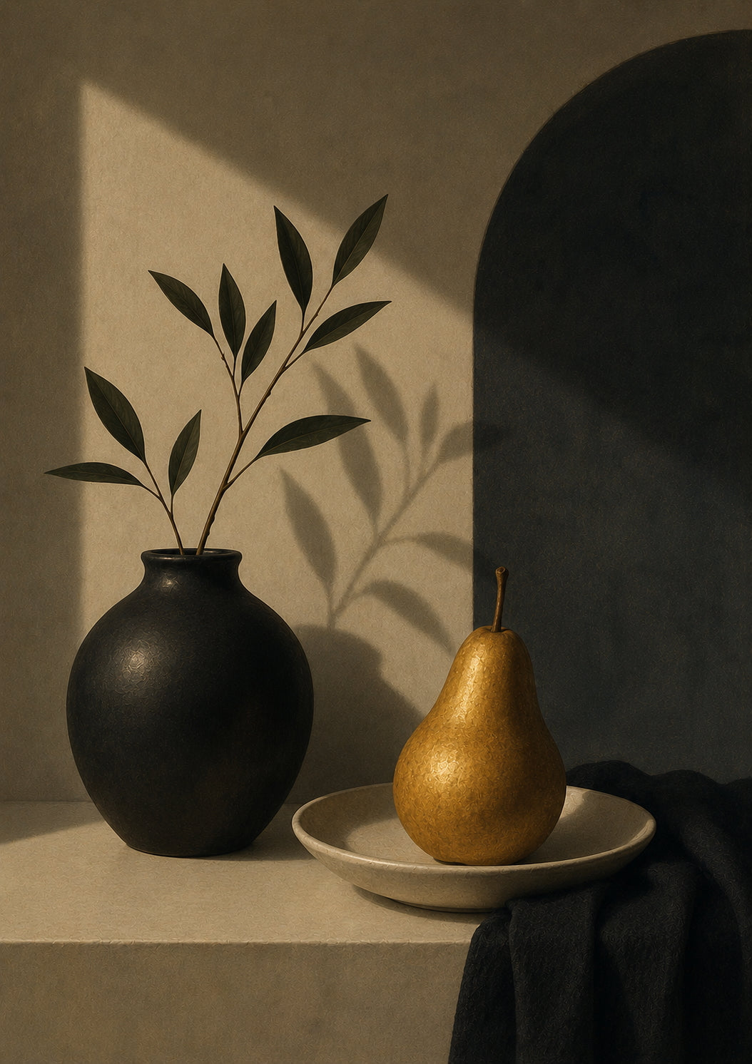 Golden Pear Still Life Poster