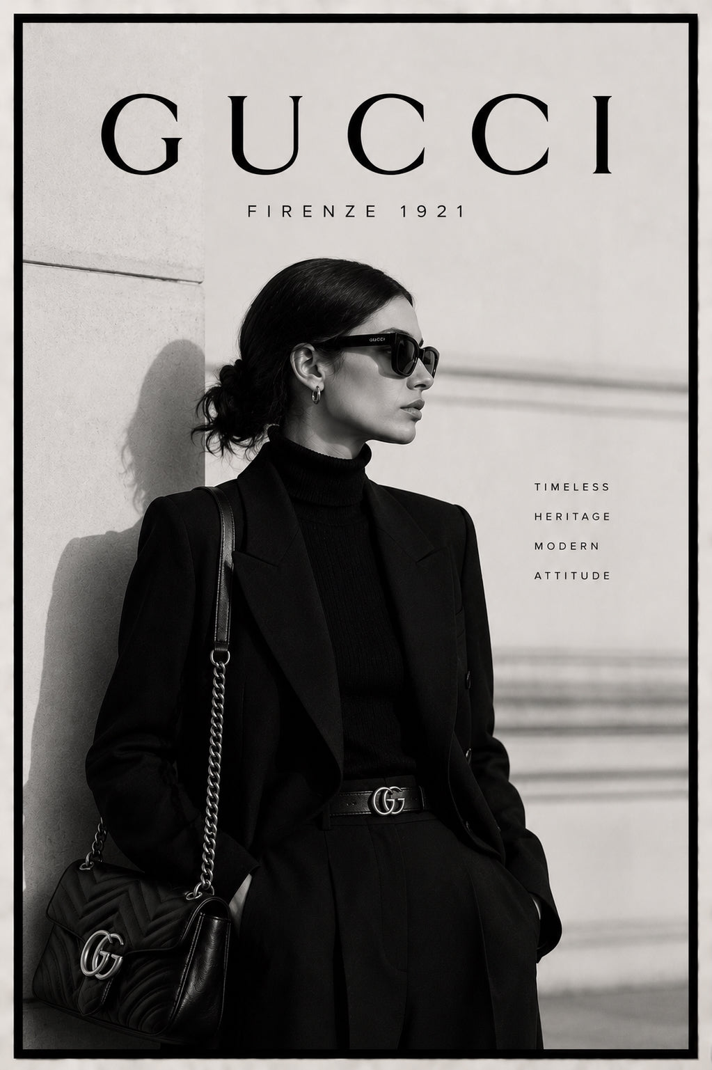 Gucci Monochrome Fashion Poster