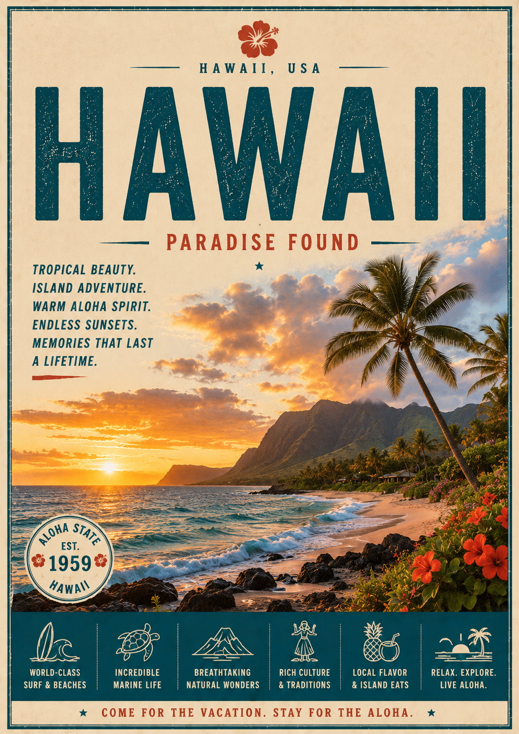 Hawaii Travel Poster