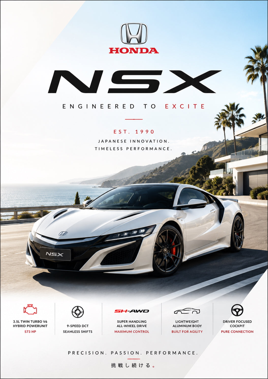 Honda NSX Car Poster