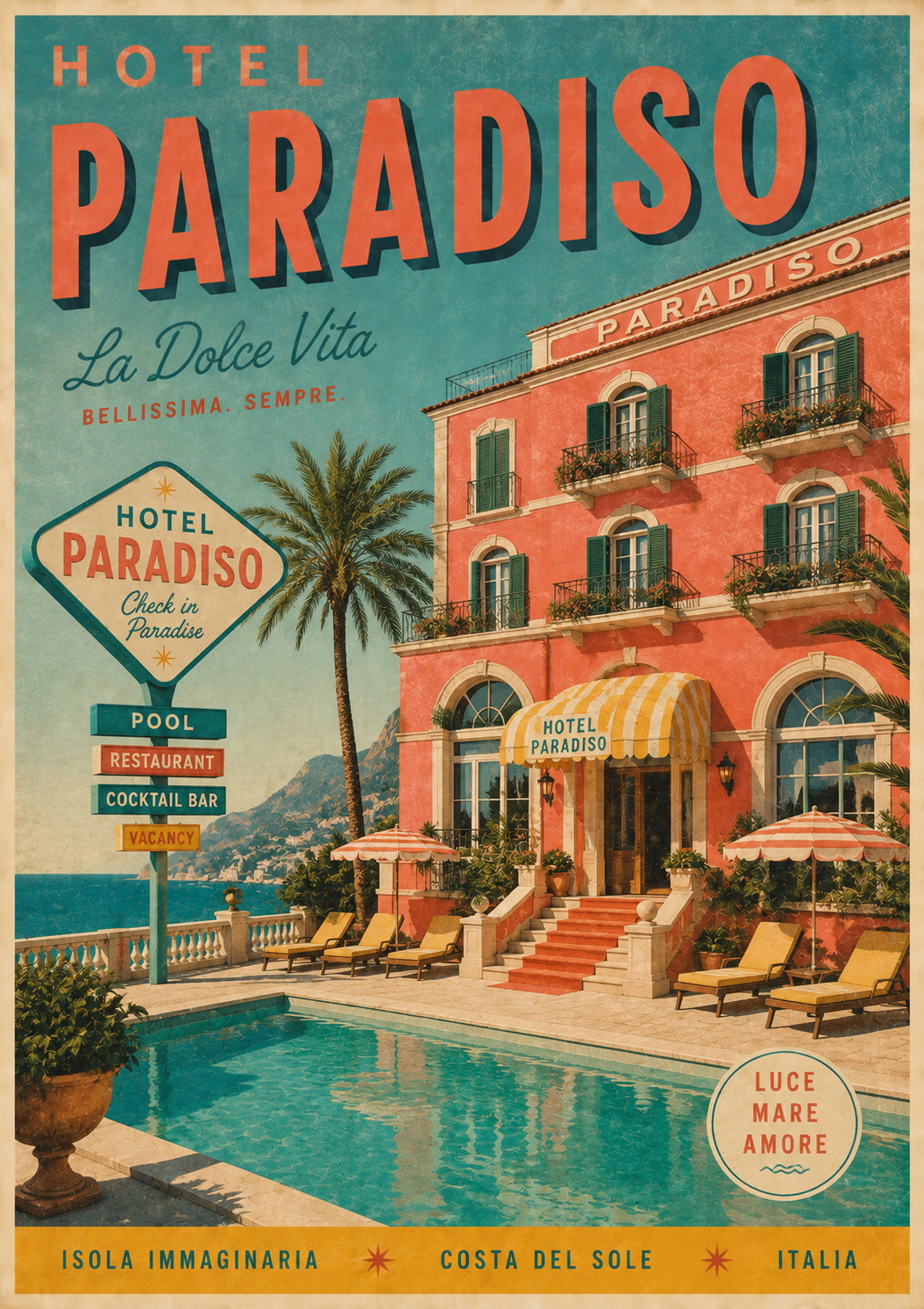 Hotel Paradiso Travel Poster