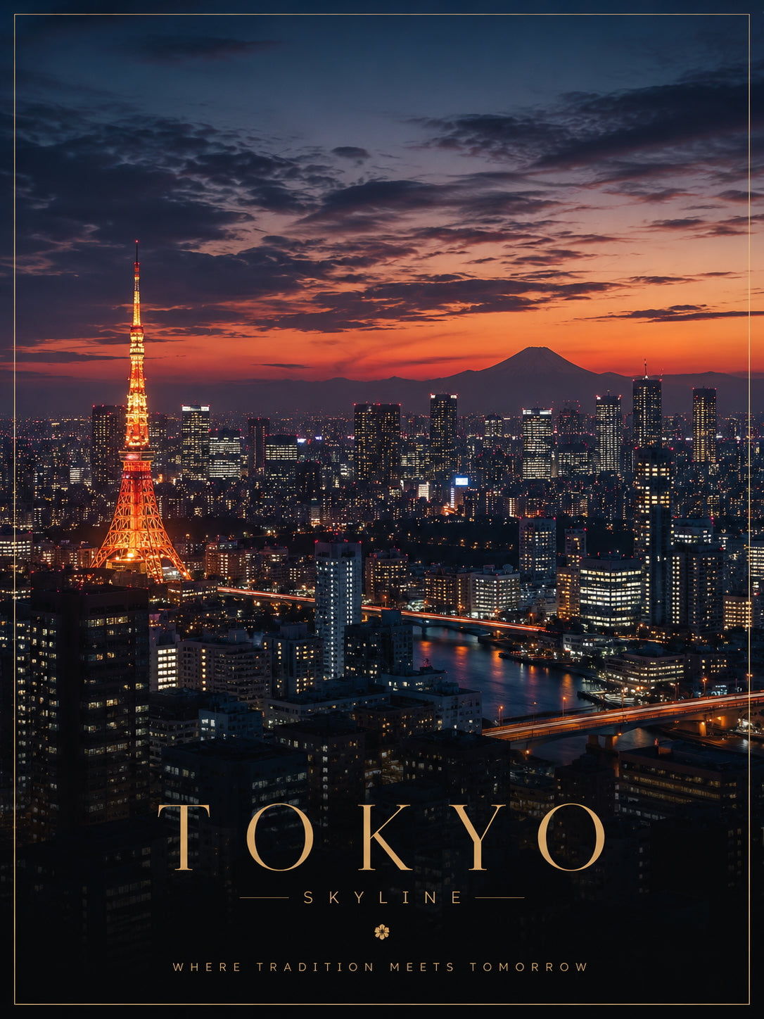 Tokyo Skyline Travel Poster