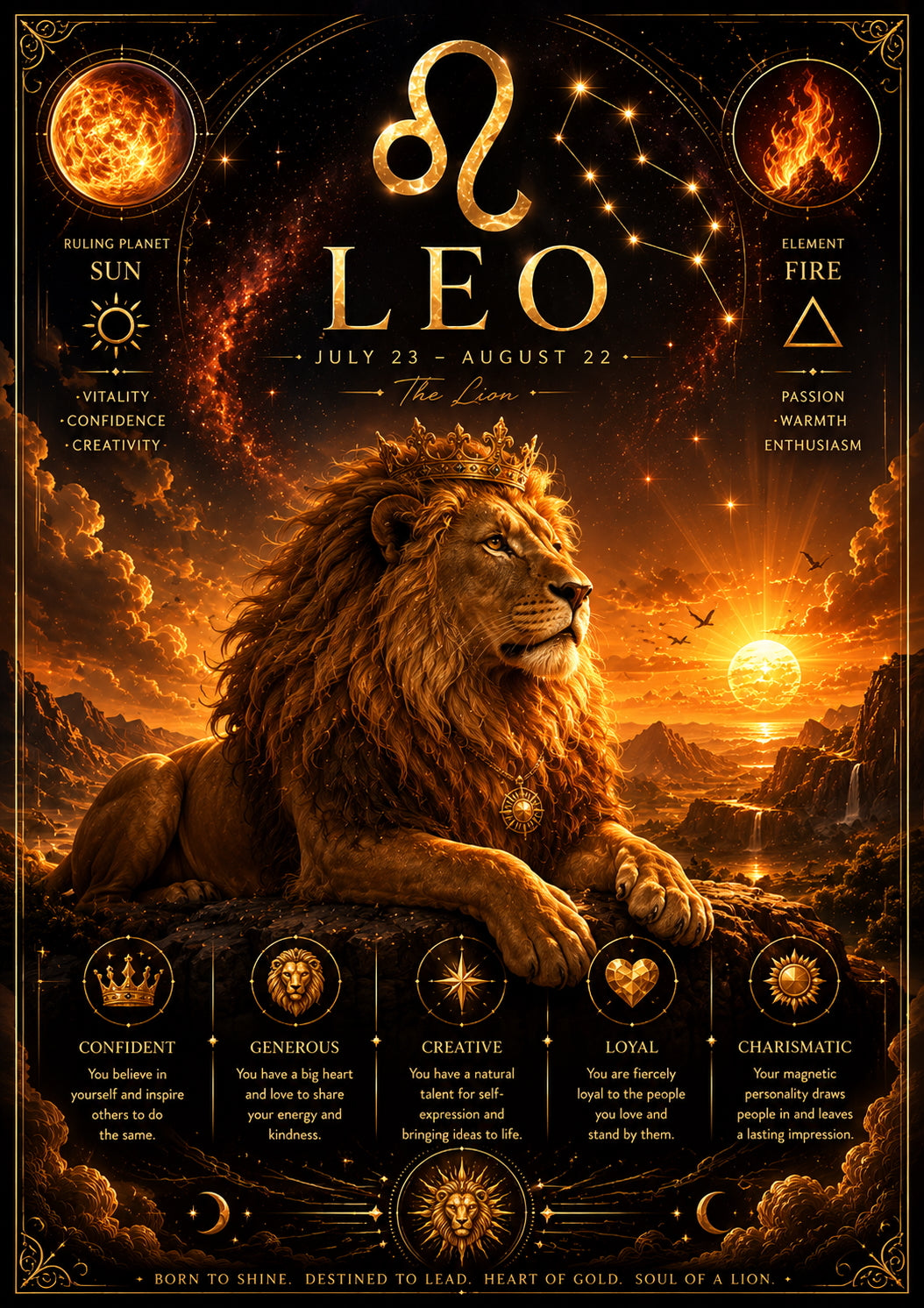 Leo Zodiac Poster