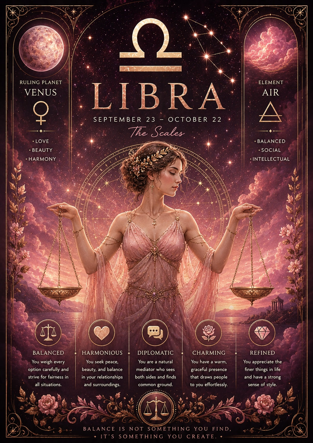 Libra Zodiac Poster
