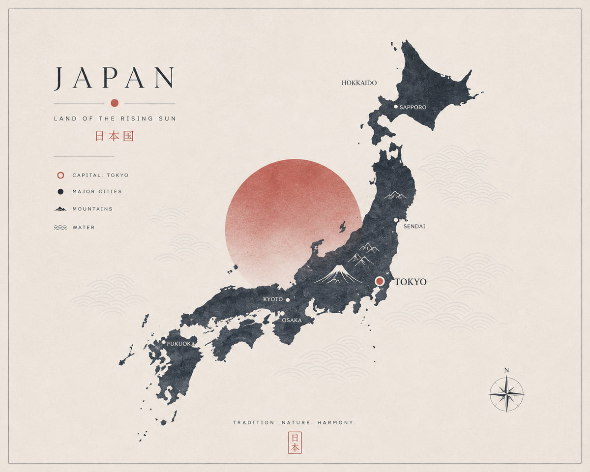 Minimalist Japan Map Poster
