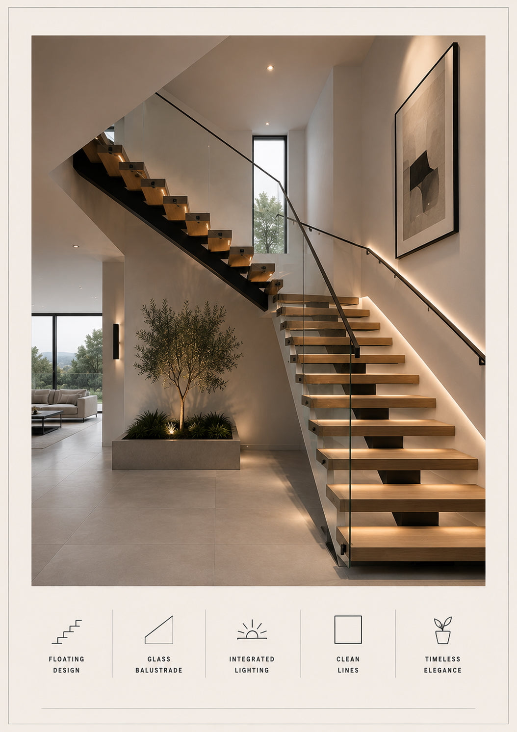 Modern Staircase Architecture Poster