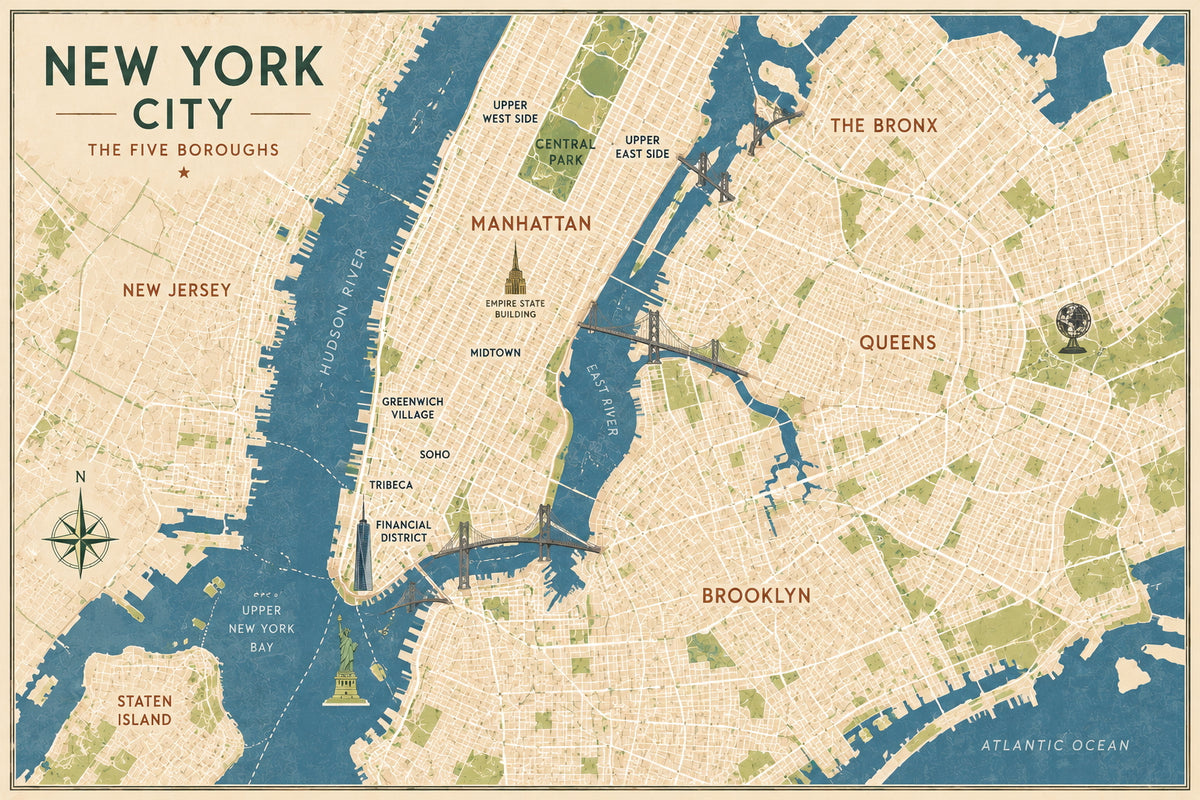 New York Map Poster