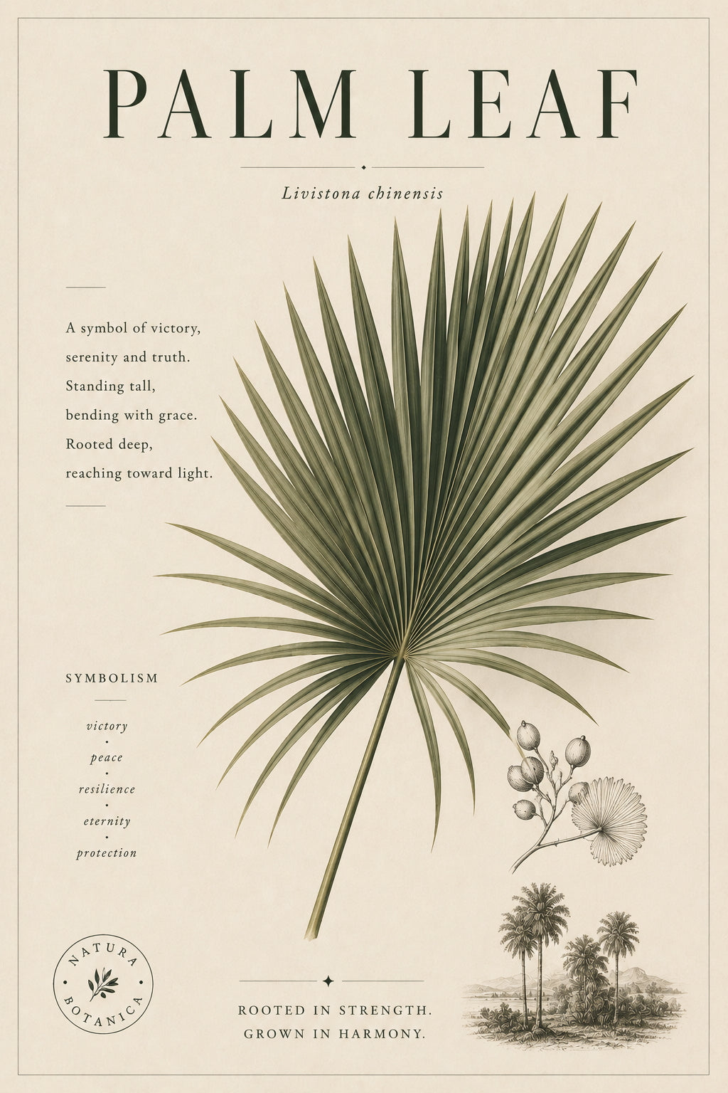 Palm Leaf Botanical Poster