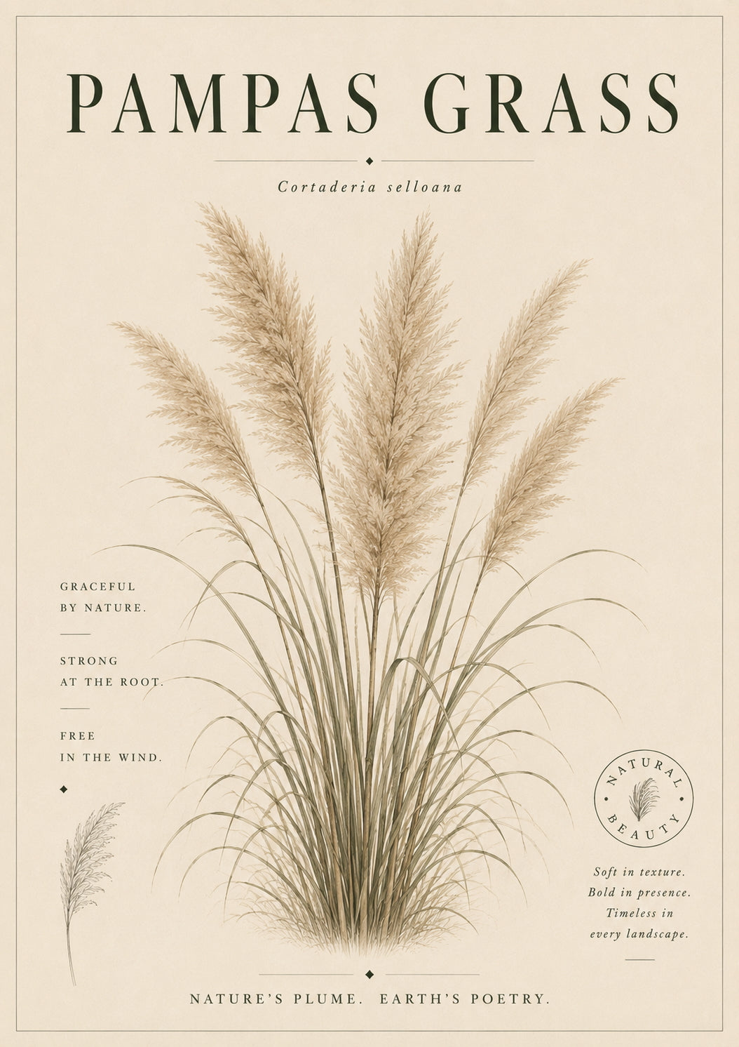 Pampas Grass Botanical Poster