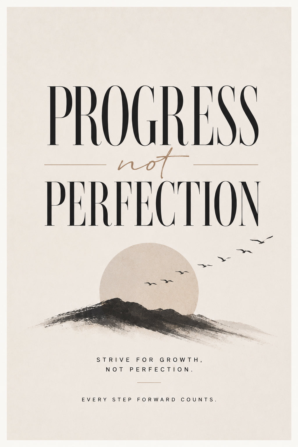 Progress Not Perfection Typography Poster