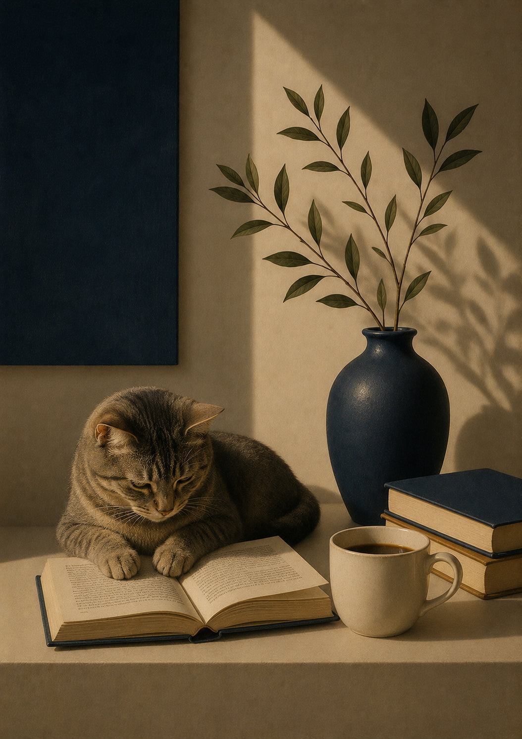 Reading Cat Poster