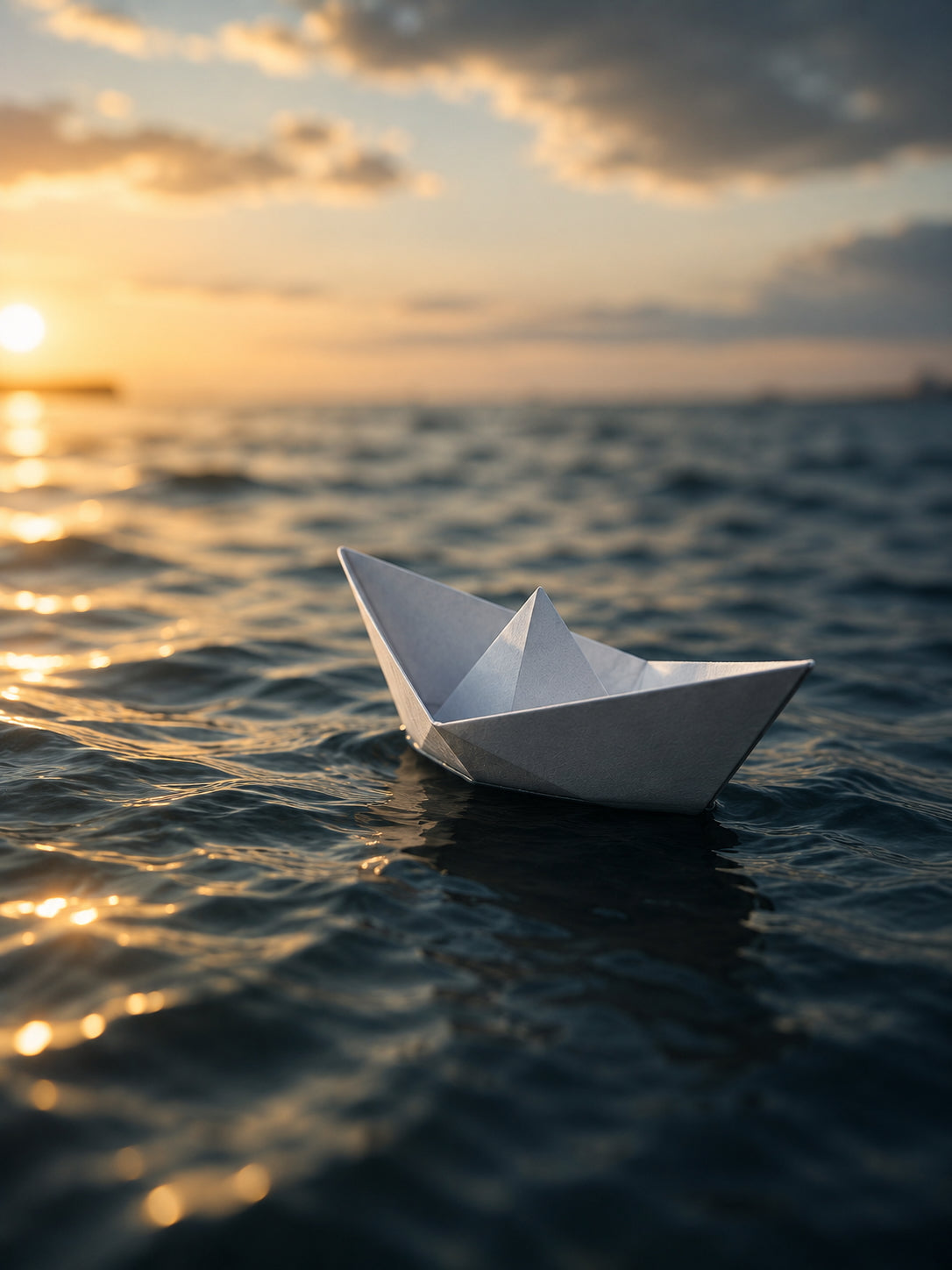 Sailing Paper Boat Poster