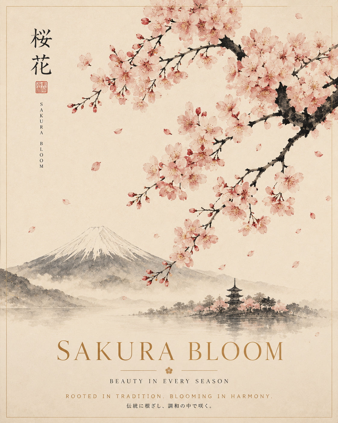 Sakura Bloom Travel Poster