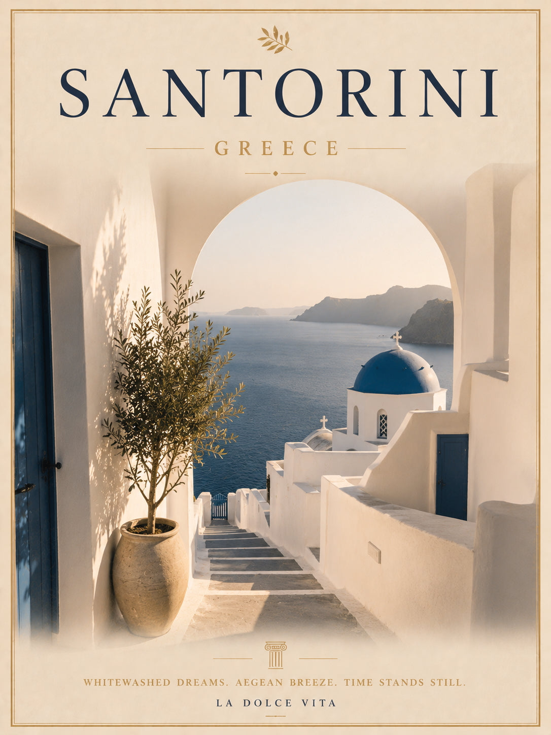 Santorini Travel Poster