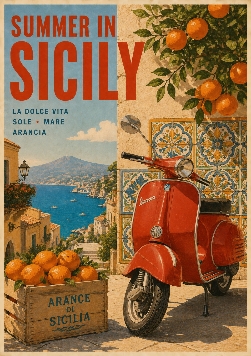 Summer in Sicily Travel Poster