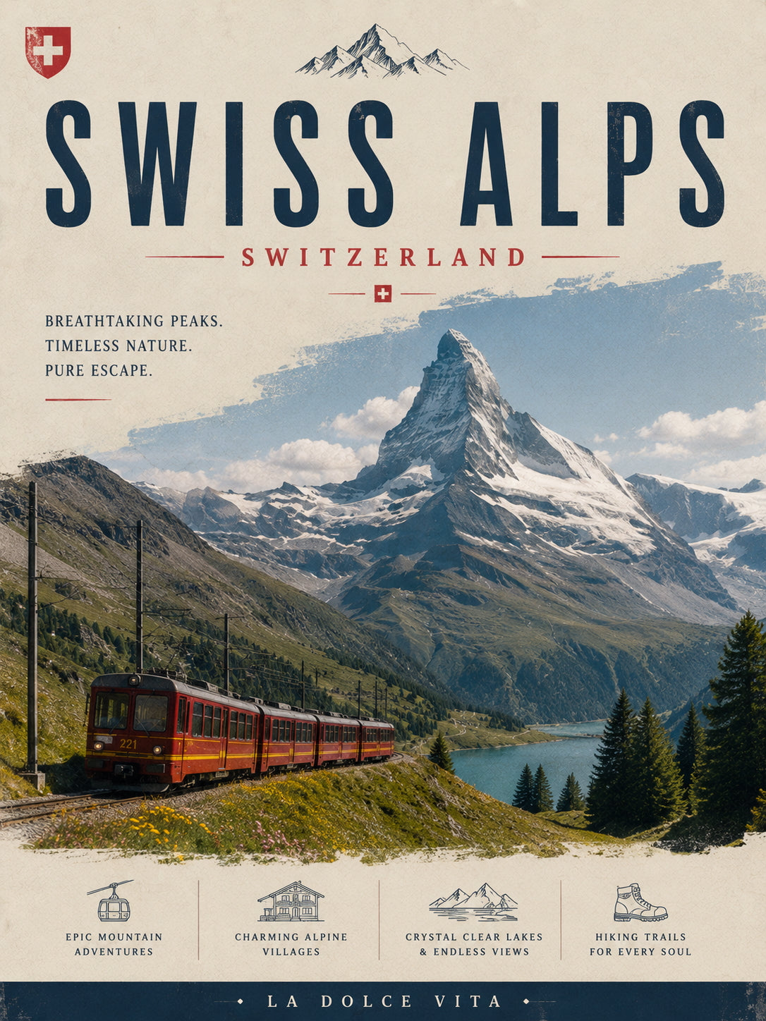 Swiss Alps Travel Poster