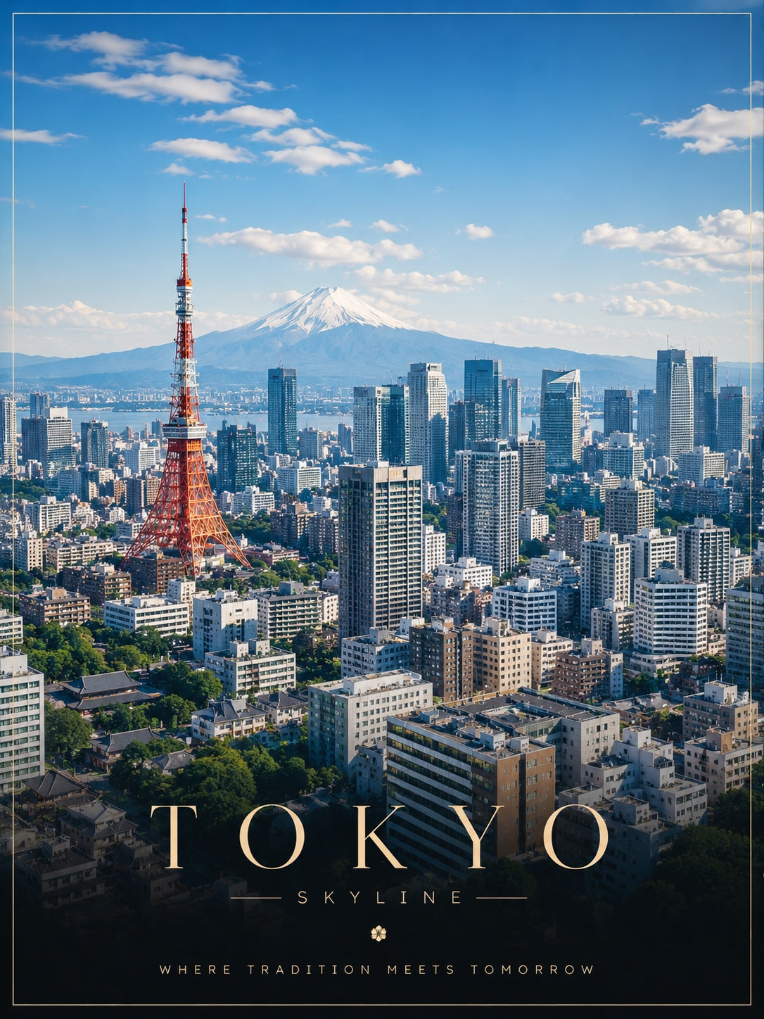 Tokyo Skyline Day Poster