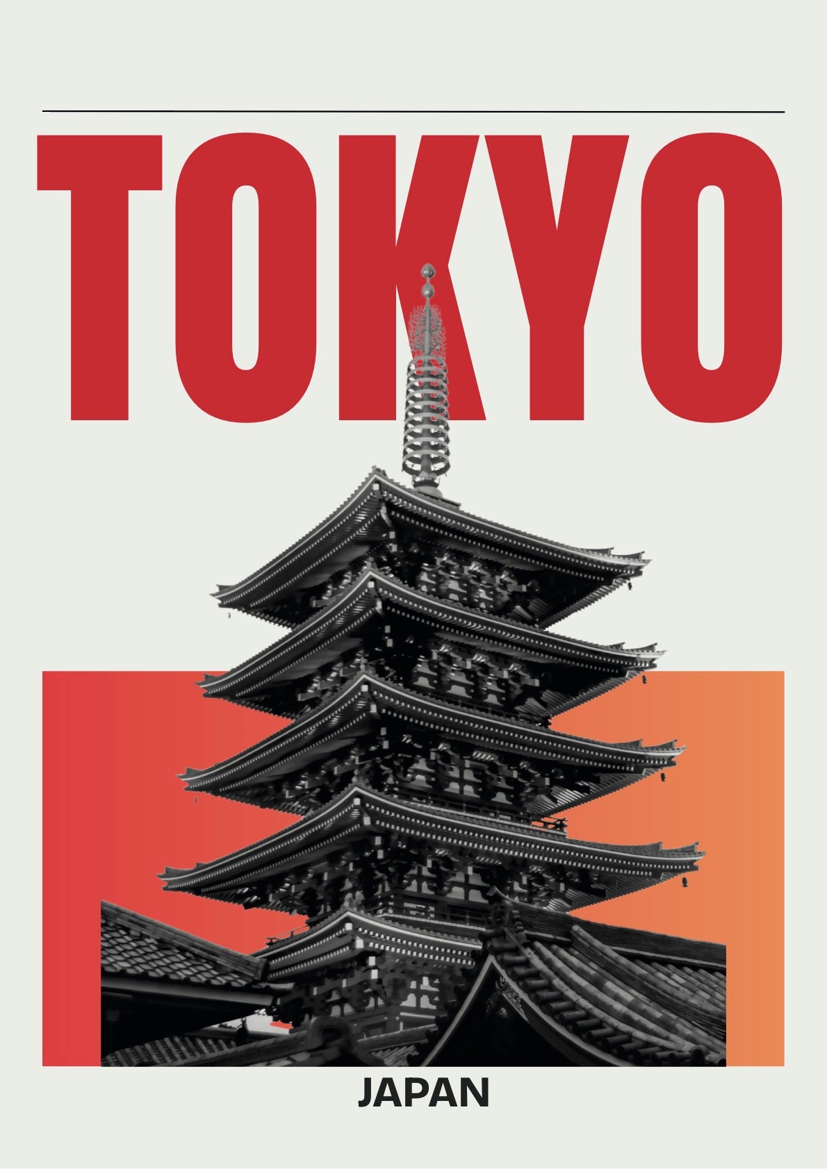 Tokyo Temple Travel Poster