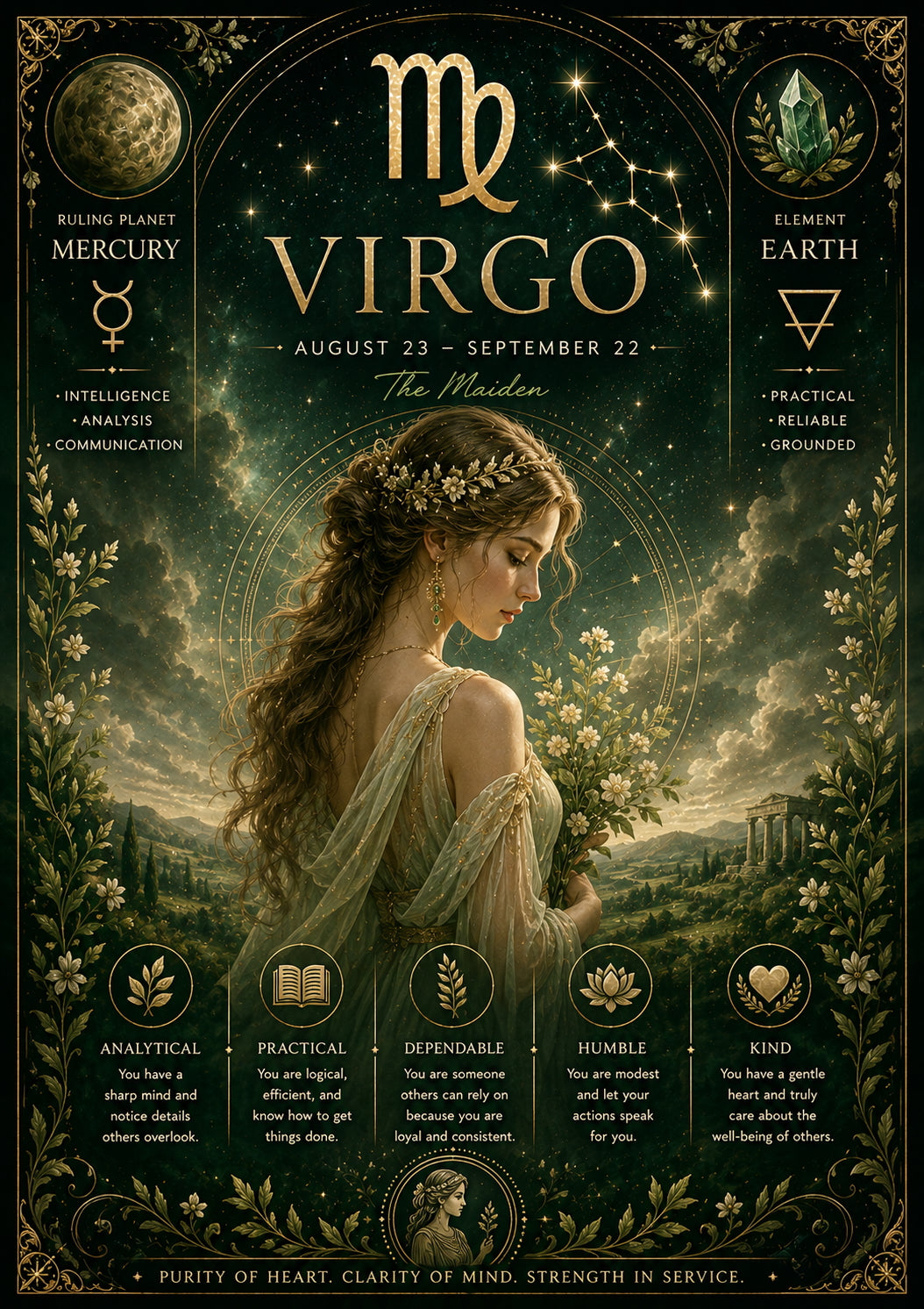 Virgo Zodiac Poster