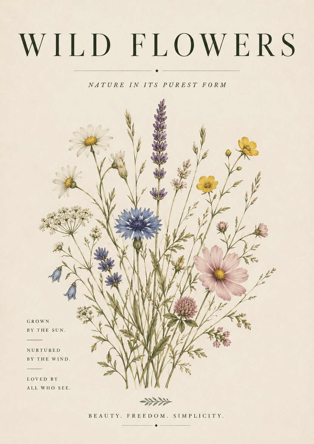 Wild Flowers Botanical Poster