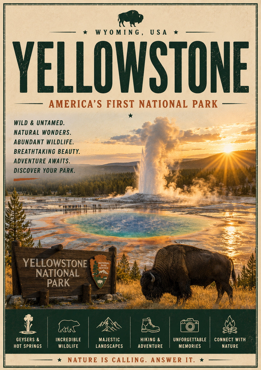 Yellowstone National Park Poster